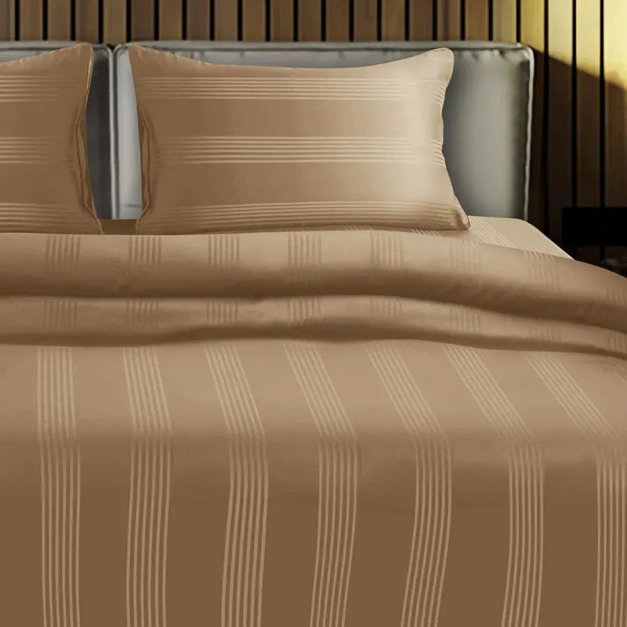 Spread Spain 450 TC Premium Cotton Barcode Bedding Caramel - grahsajja
