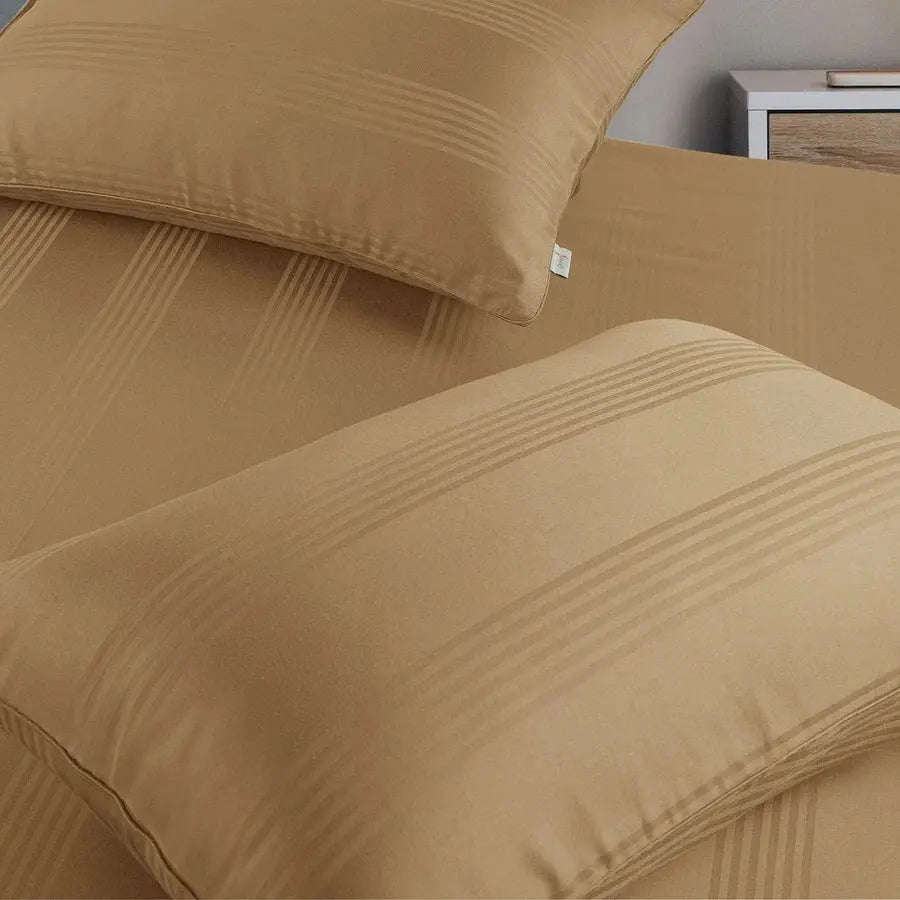 Spread Spain 450 TC Premium Cotton Barcode Bedding Caramel - grahsajja