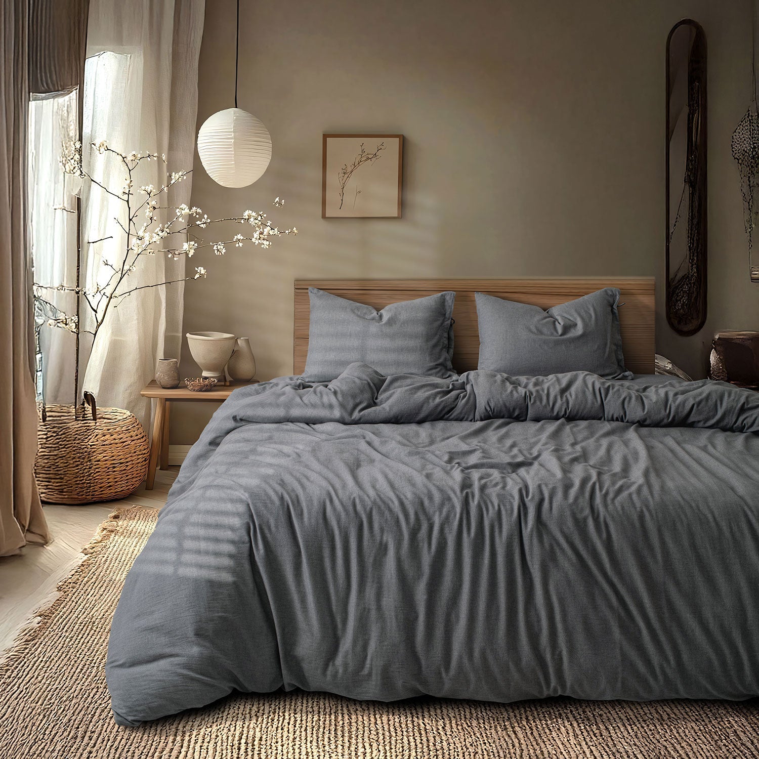 LINEN COTTON BEDSHEETS - EVERYDAY SOFTNESS GREY