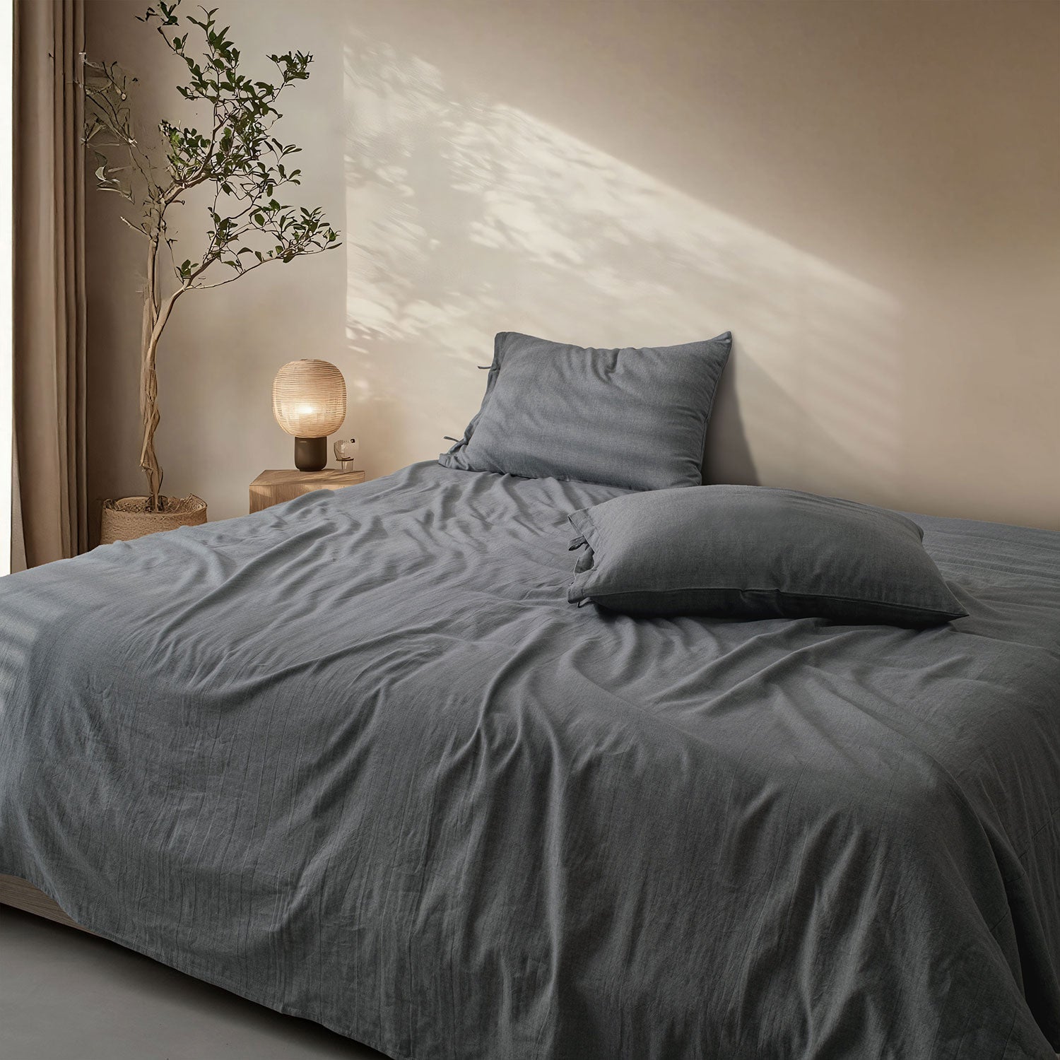 LINEN COTTON BEDSHEETS - EVERYDAY SOFTNESS GREY