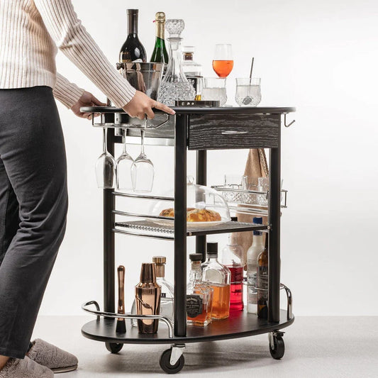 Wooden Trolley With Metal Frame - grahsajja