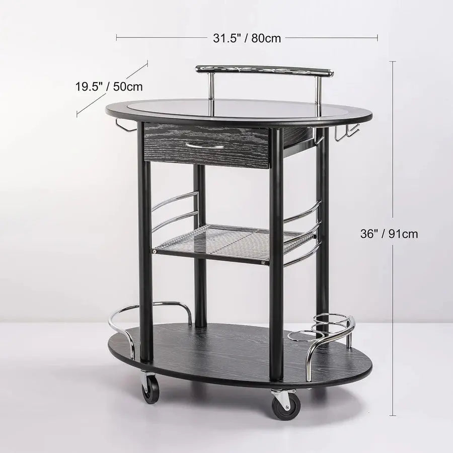 Wooden Trolley With Metal Frame - grahsajja
