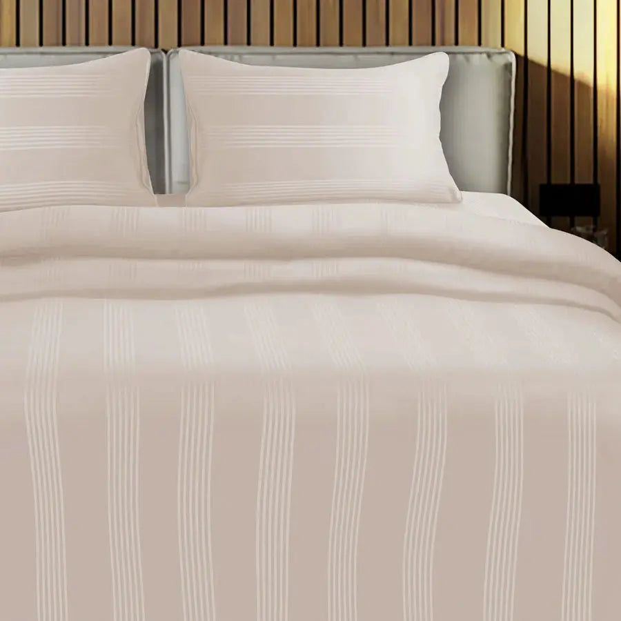 Spread Spain 450 TC Premium Cotton Barcode Bedding Champagne - grahsajja