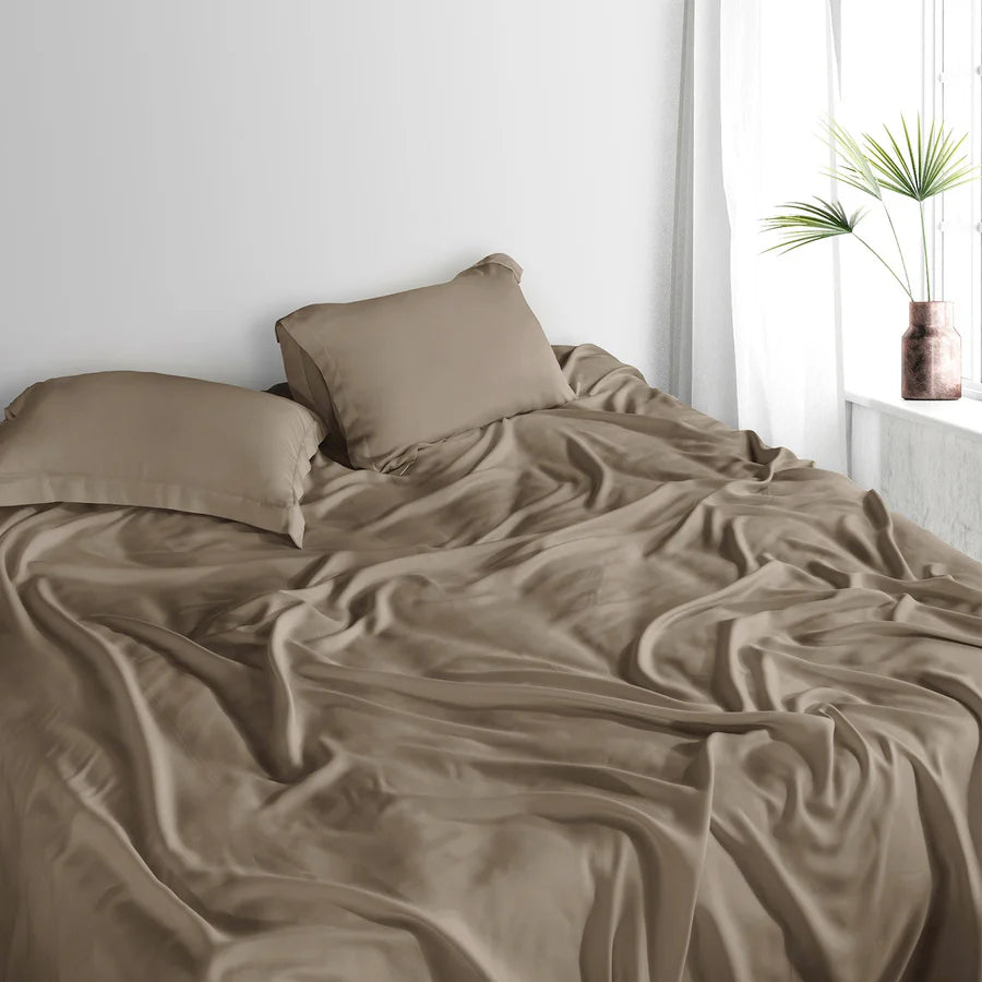 Spread Home BAMBOO PERFORMANCE BEDSHEET Wood Smoke - grahsajja