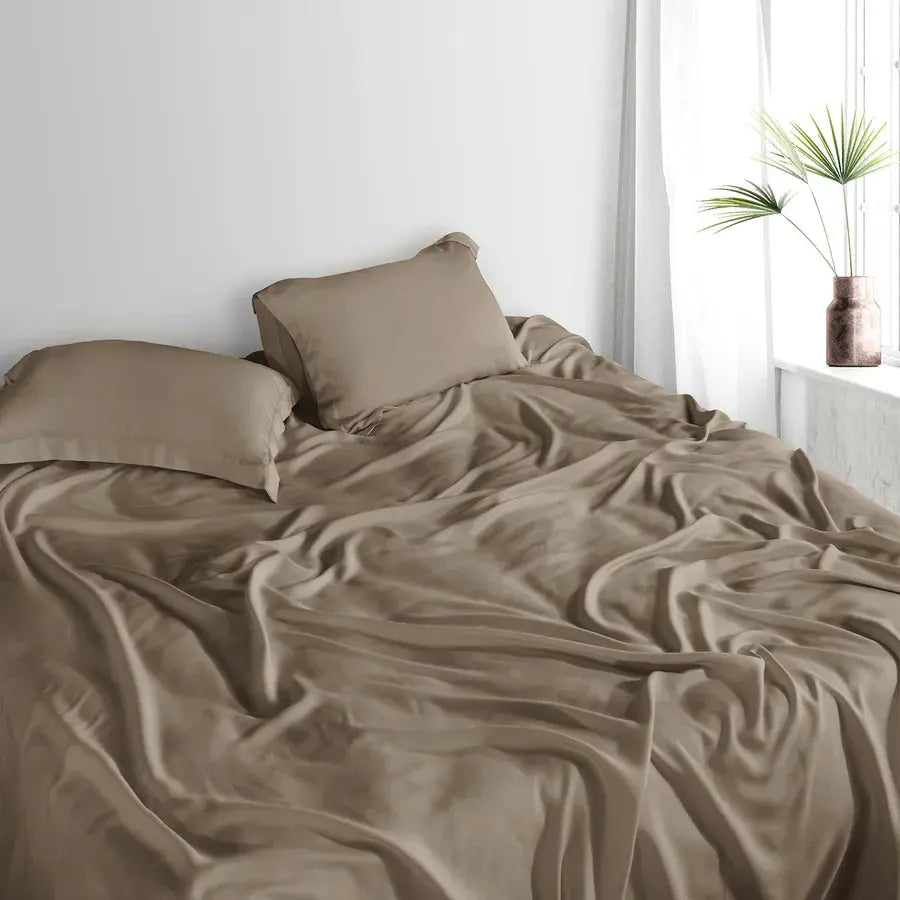 Spread Home BAMBOO PERFORMANCE BEDSHEET Wood Smoke - grahsajja