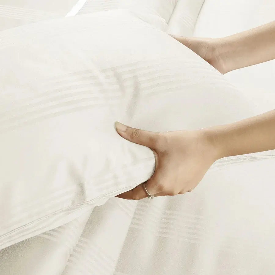 Spread Spain 450 TC Premium Cotton Barcode Bedding Off-White - grahsajja