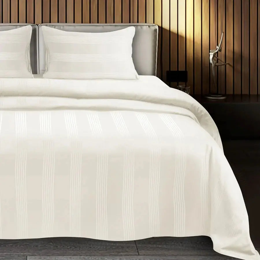 Spread Spain 450 TC Premium Cotton Barcode Bedding Off-White - grahsajja