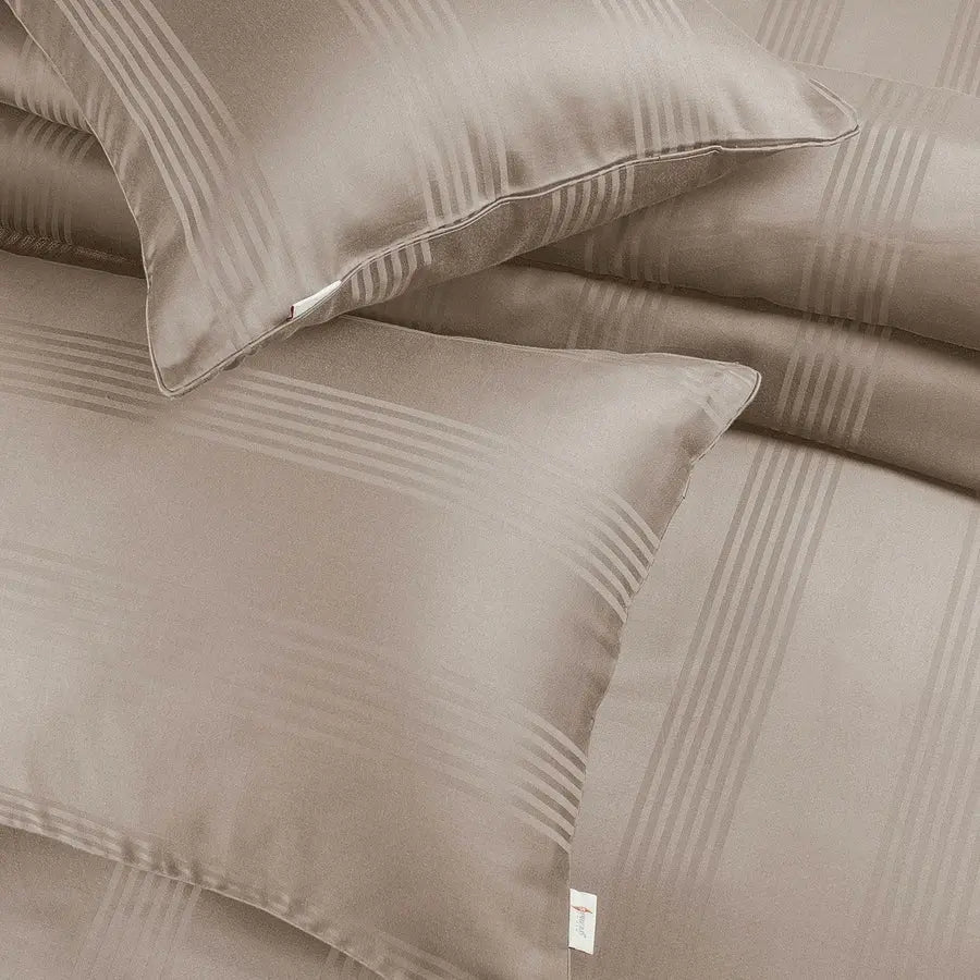 Spread Spain 450 TC Premium Cotton Barcode Bedding Taupe - grahsajja