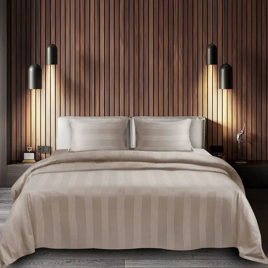Spread Spain 450 TC Premium Cotton Barcode Bedding Taupe - grahsajja