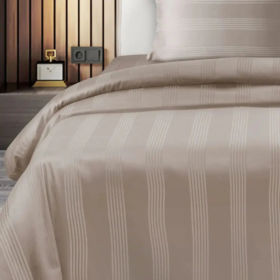 Spread Spain 450 TC Premium Cotton Barcode Bedding Taupe - grahsajja