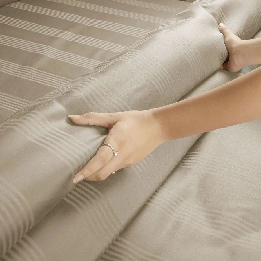 Spread Spain 450 TC Premium Cotton Barcode Bedding Stone - grahsajja