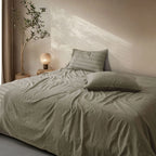 LINEN COTTON BEDSHEETS - EVERYDAY SOFTNESS OLIVE