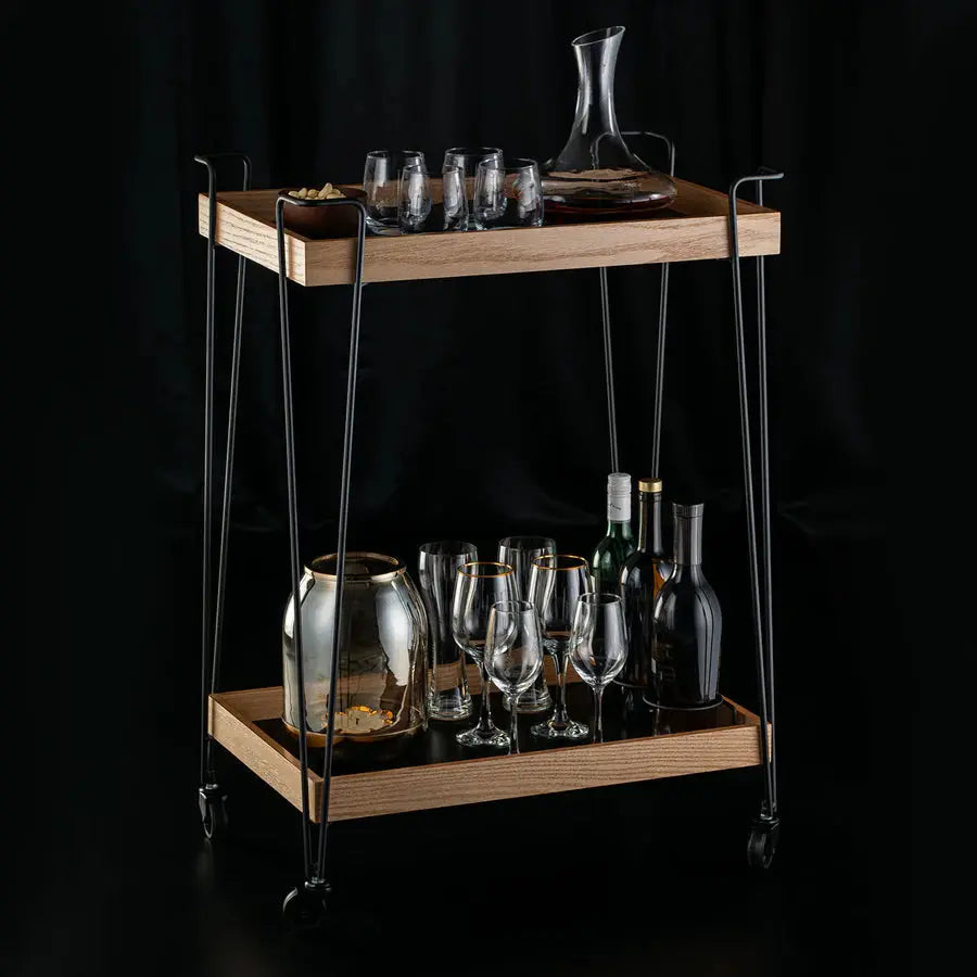Classic Oakwood Serving Cart - grahsajja