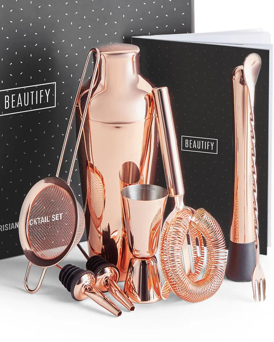 Parisian Matte Rose Gold Cocktail Set