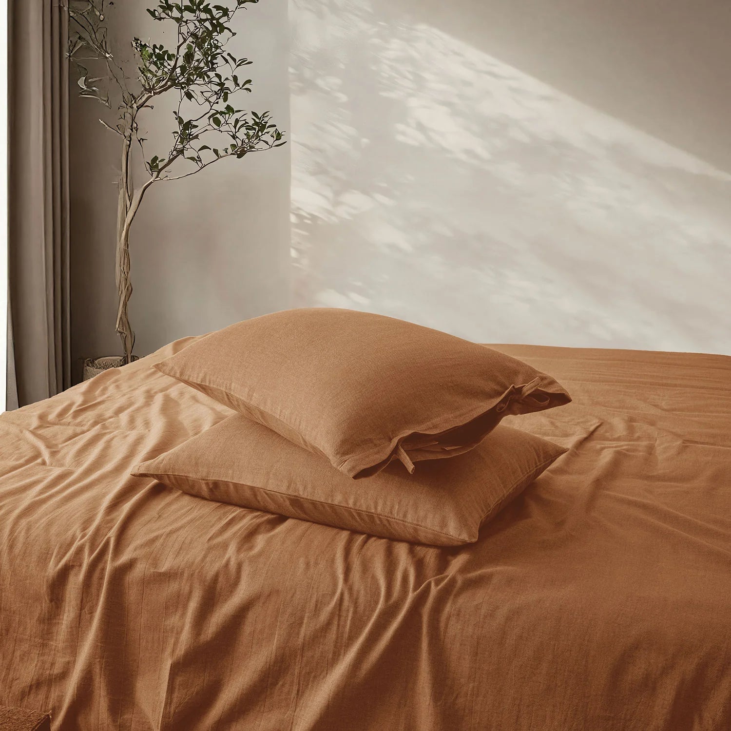 LINEN COTTON BEDSHEETS - EVERYDAY SOFTNESS RUST