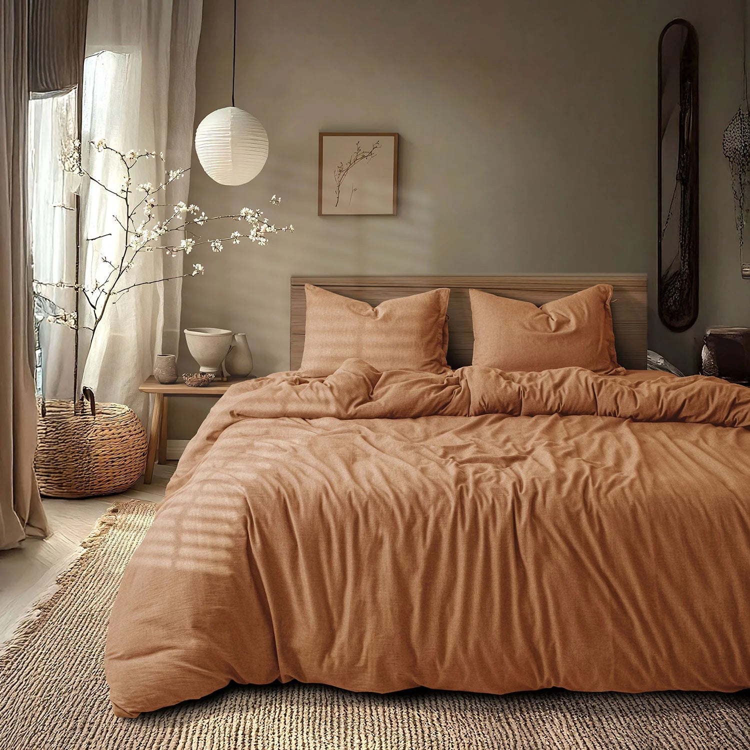LINEN COTTON BEDSHEETS - EVERYDAY SOFTNESS RUST