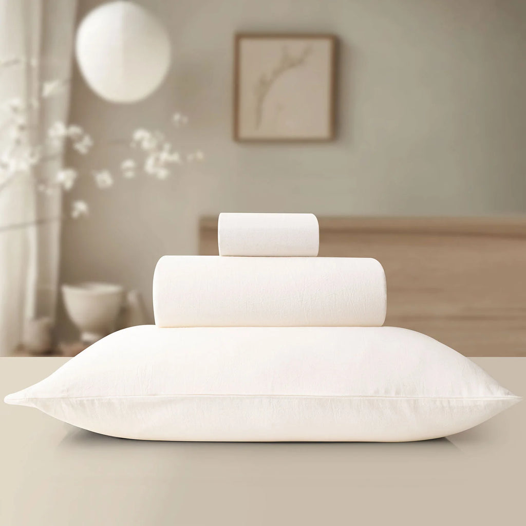 LINEN COTTON BEDSHEETS - EVERYDAY SOFTNESS OFF WHITE
