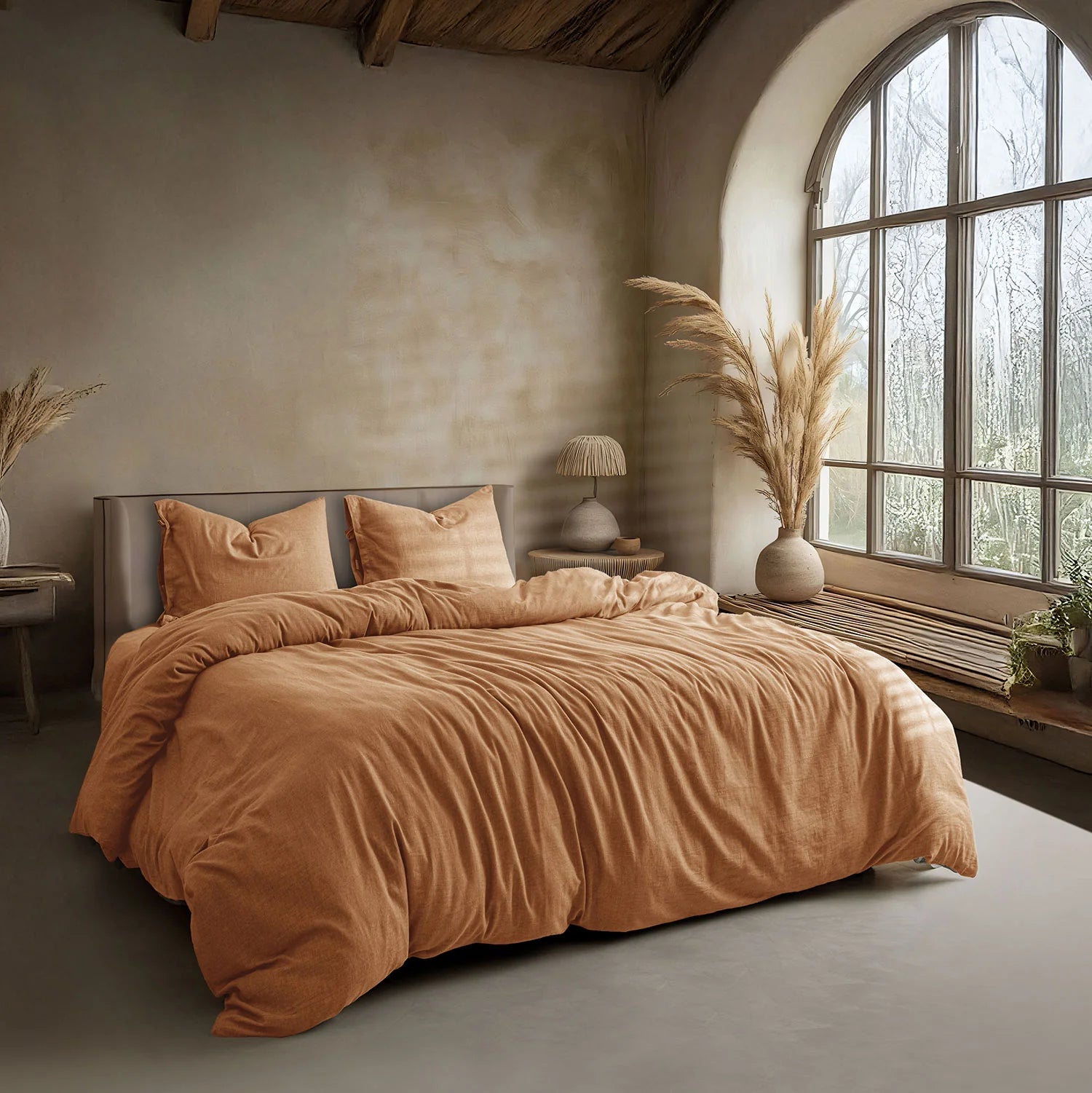 LINEN COTTON BEDSHEETS - EVERYDAY SOFTNESS RUST
