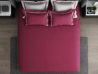 Spaces Hygro Cotton King Size Bedsheet Dark Violet with 4PCs Pillow Cover - grahsajja
