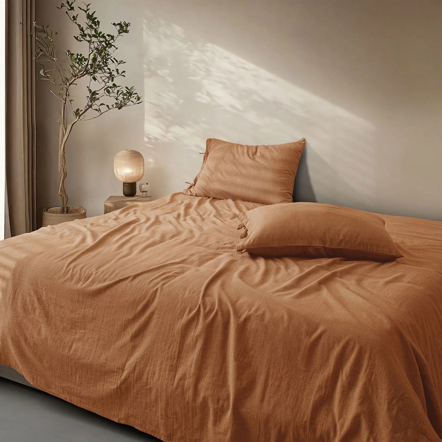 LINEN COTTON BEDSHEETS - EVERYDAY SOFTNESS RUST
