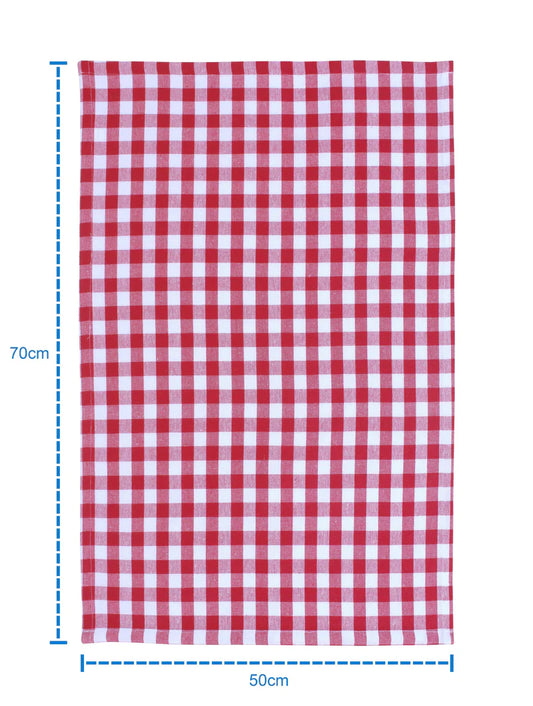 Linen Tea towel Gingham Pack Of 4 Pink - grahsajja