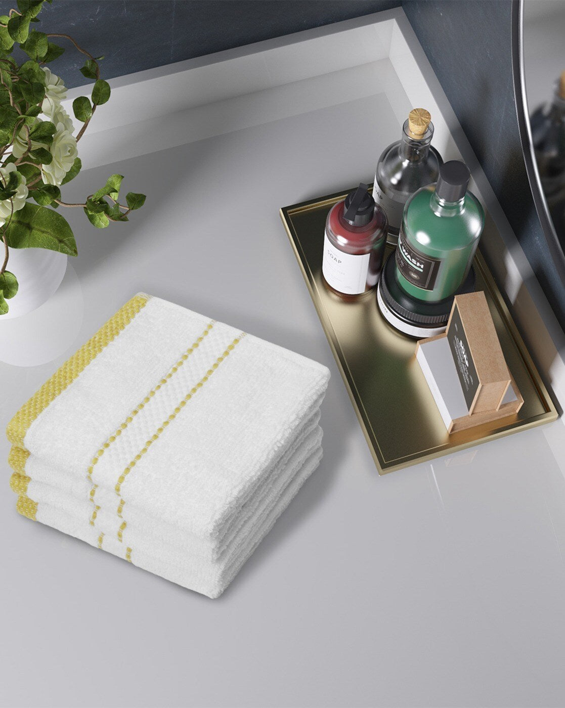 Portico New York Set of 4 Luxuria 550 GSM Face Towels - grahsajja
