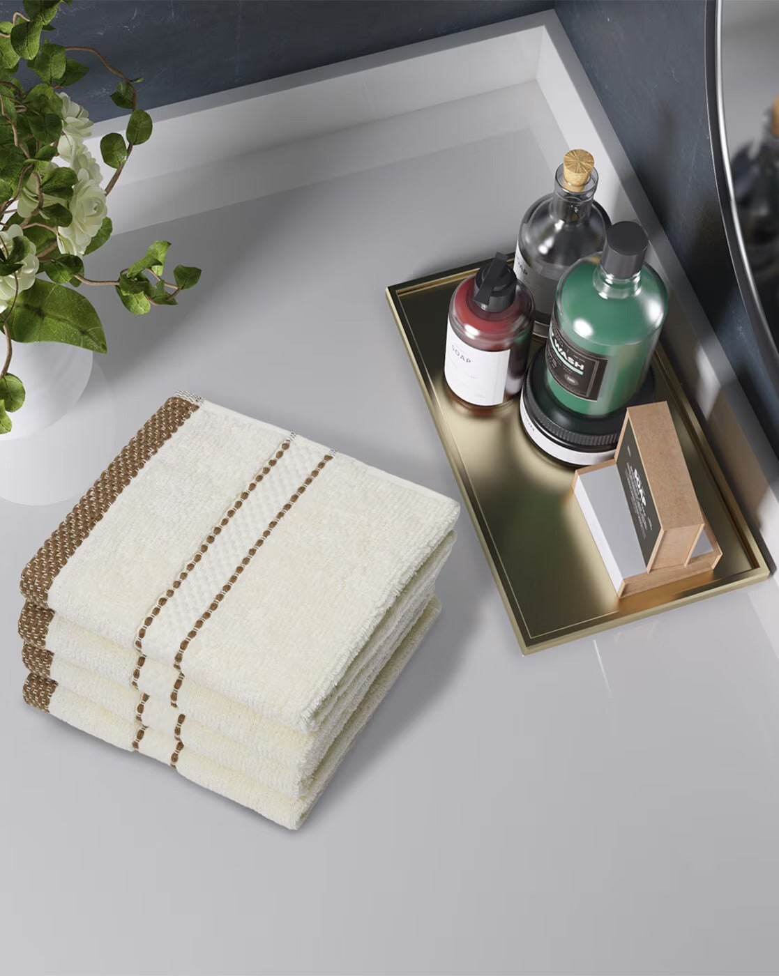 Portico New York Set of 4 Luxuria 550 GSM Face Towels - grahsajja