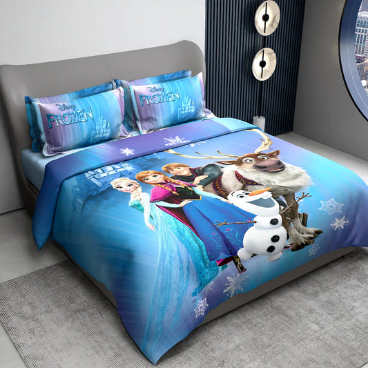 Disney Frozen Digital Printed 300TC Cotton Bedsheet