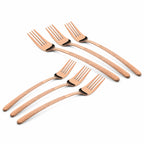 Chef Vicky Ratnani's Signature Collection By FnS Sorrento Rose Gold Stainless Steel Dessert Fork 6 Pcs Set