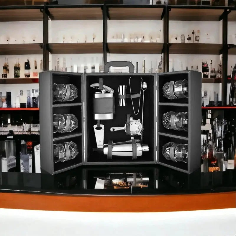 FNS Cheers BarCabinet 14 pcs bar Set FNS