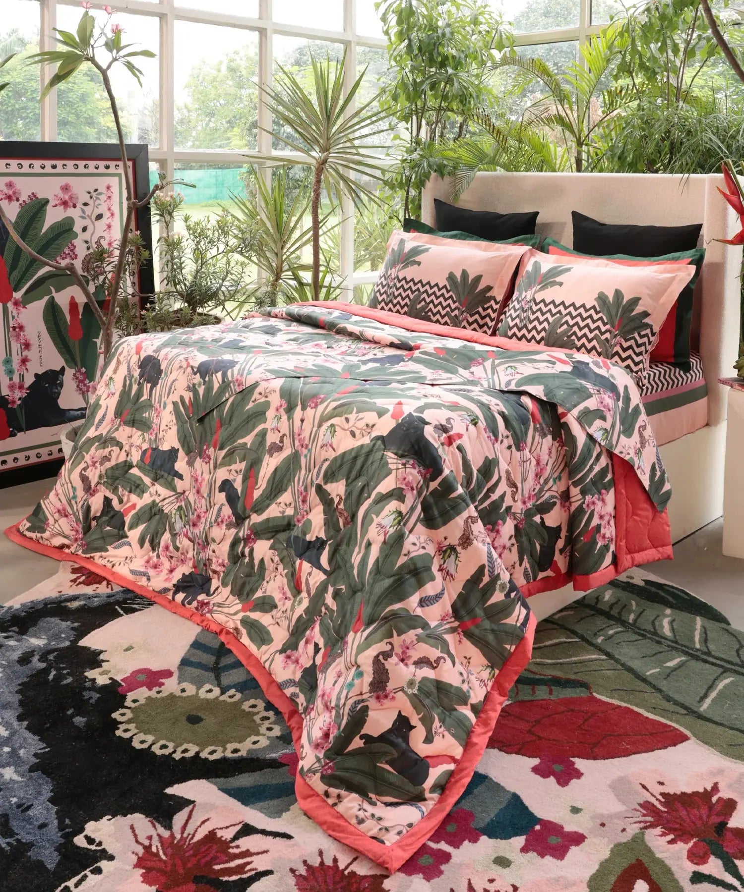 Shivan & Narresh for myTrident King Bedsheet with 4 pillow covers, 400TC, PALMERA Trident
