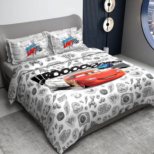 Disney Pixar Cars Digital Printed 300TC Cotton Bedsheet (Lap)