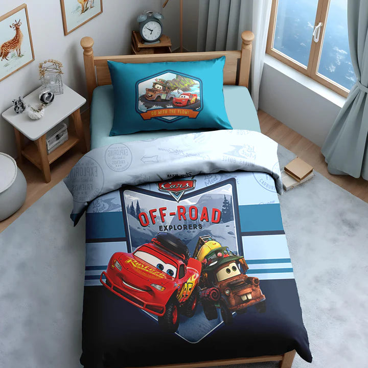 Disney Pixar Cars Digital Printed 300TC Cotton Bedsheet (Off Road)