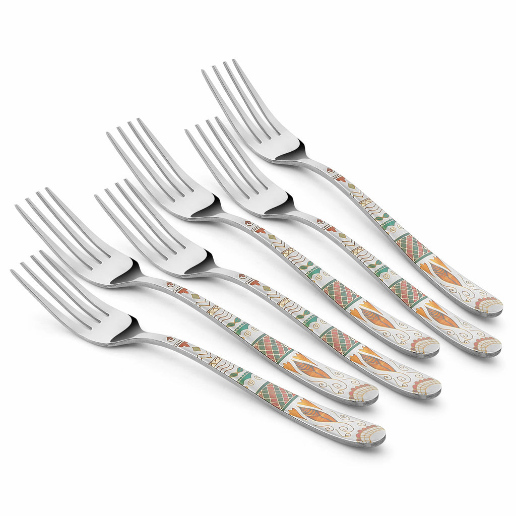 Chef Vicky Ratnani's Signature Collection By FnS Wales Stainless Steel Dessert Fork 6 Pcs Set