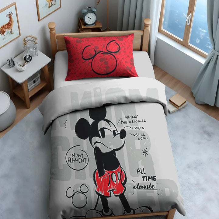 Disney Mickey Mouse Digital Printed 300TC Cotton Bedsheet (Classic)