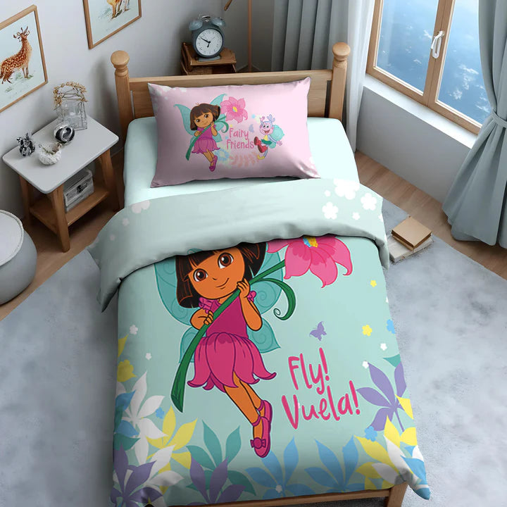 Dora Digital Printed 300TC Cotton Bedsheet (Fly)