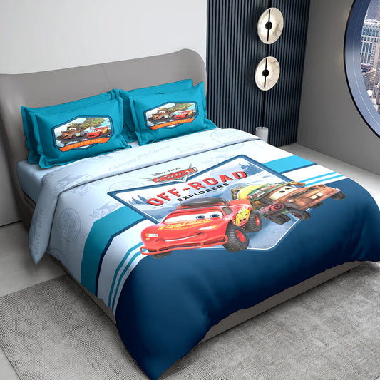 Disney Pixar Cars Digital Printed 300TC Cotton Bedsheet (Off Road)