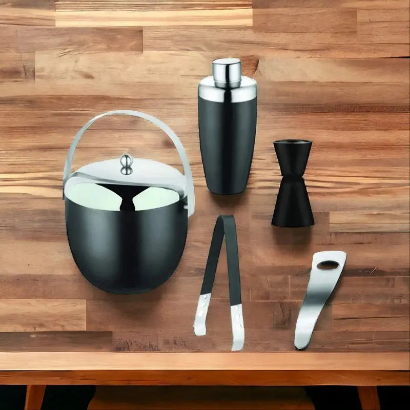 FnS Plain Stainless Black Bartender Kit FNS