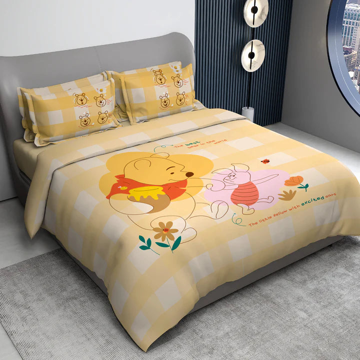 Disney Winnie The Pooh Digital Printed 300TC Cotton Bedsheet