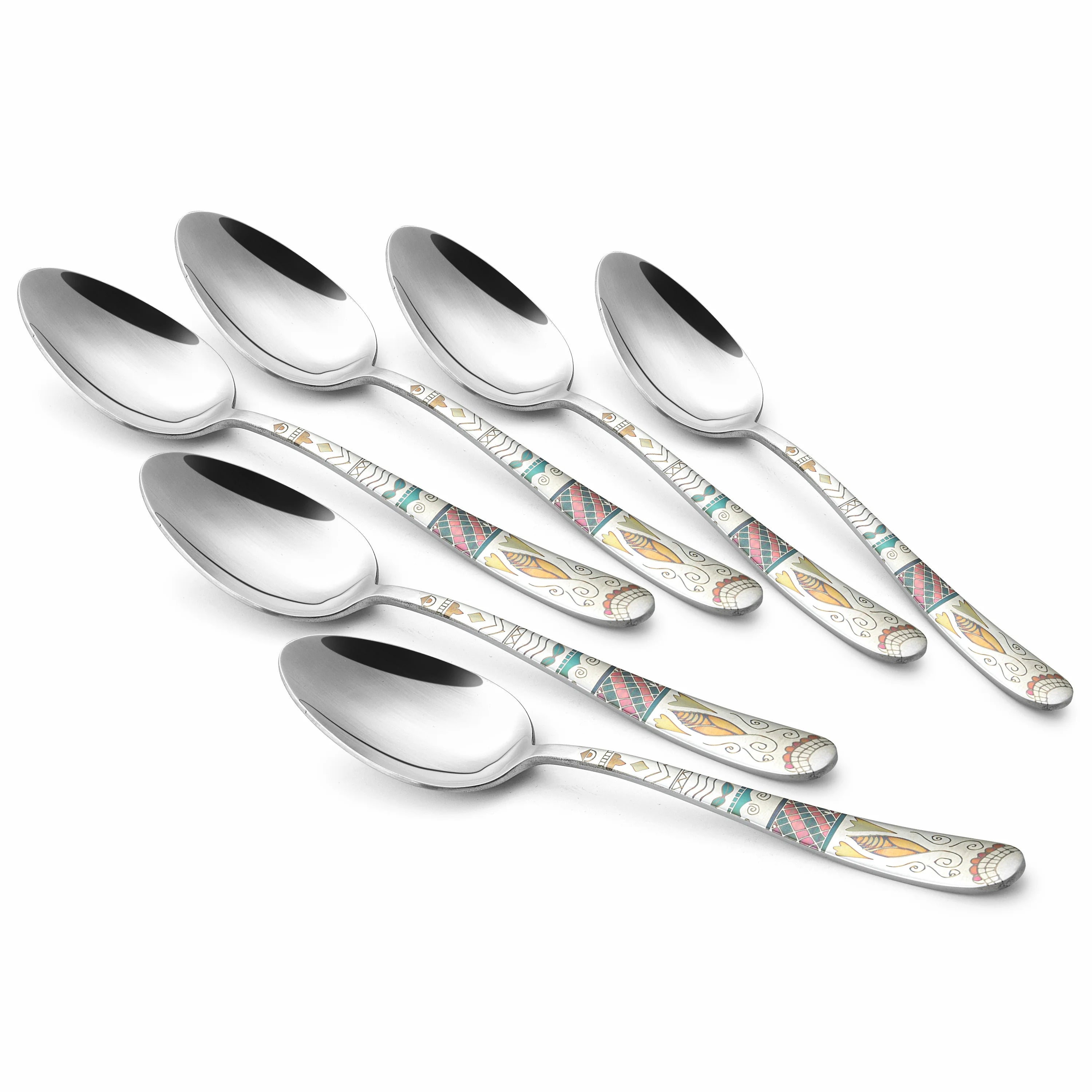 Chef Vicky Ratnani's Signature Collection By FnS Wales Stainless Steel Dessert Spoon 6 Pcs Set