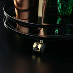 Sleek Black Serving Cart with Gold Trim - grahsajja
