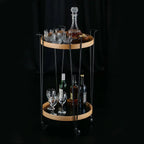 Circular Wooden Serving Cart - grahsajja