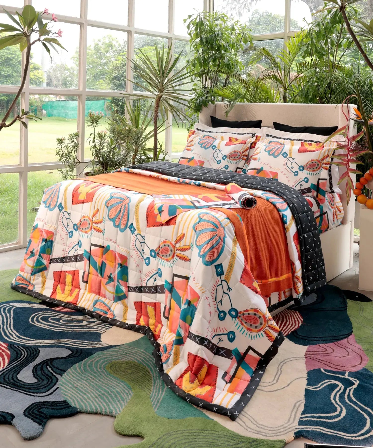 Shivan & Narresh for myTrident King Bedsheet with 4 pillow covers, 400TC, SUROCCO Trident