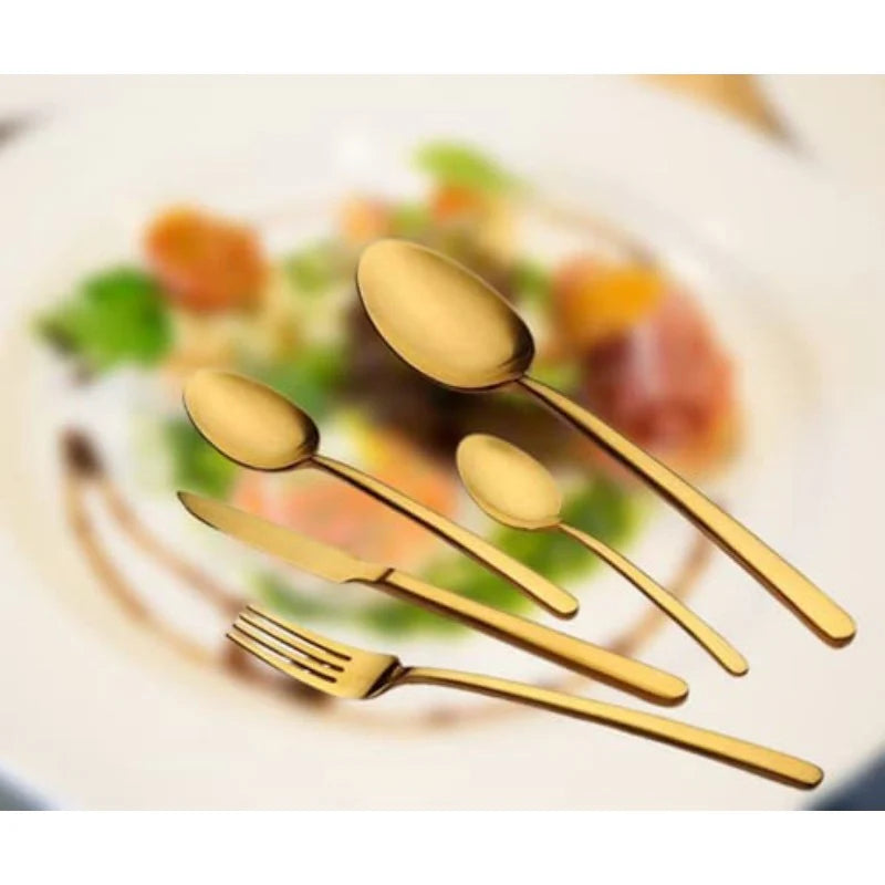 FNS Bianca Gold Plated Premium Cutlery Set