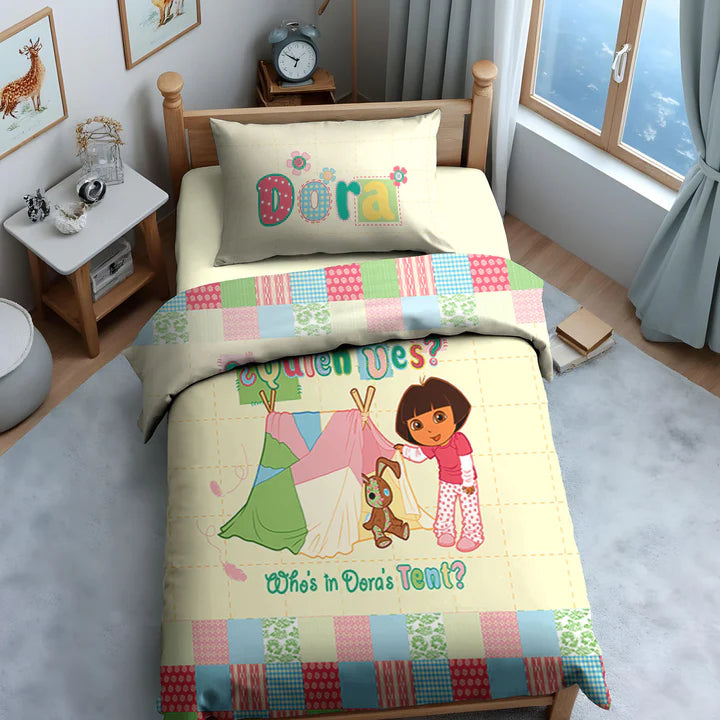 Dora Digital Printed 300TC Cotton Bedsheet (Tent)