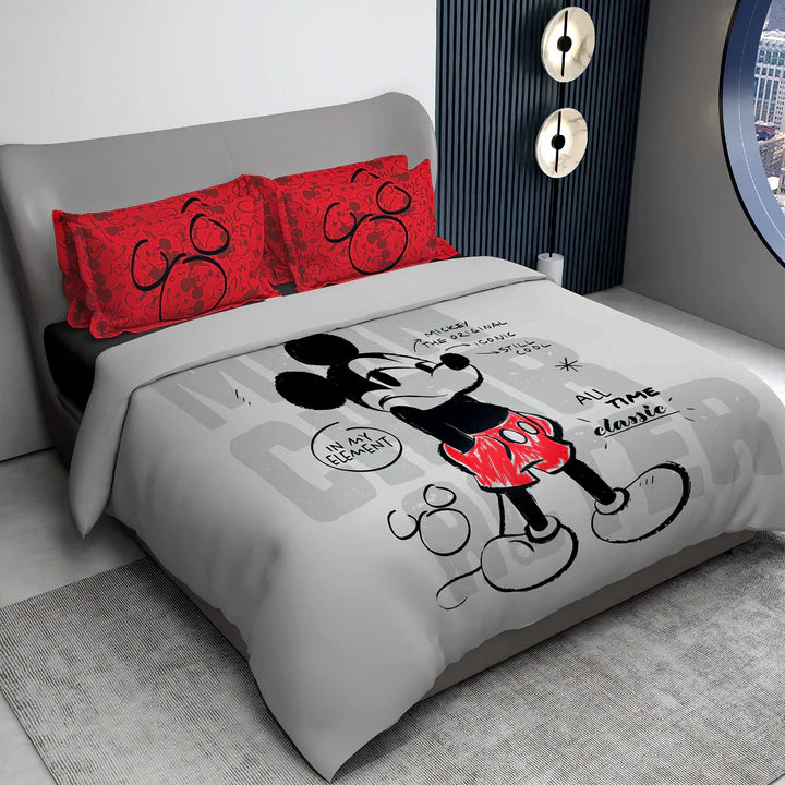 Disney Mickey Mouse Digital Printed 300TC Cotton Bedsheet (Classic)