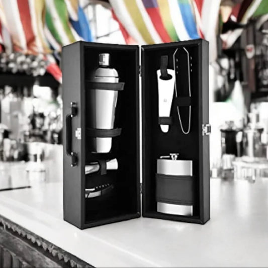 FnS Cheers Mini Bartender Cabinet 7pc Set