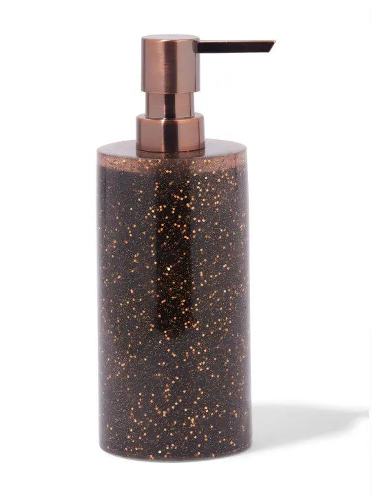 Copper-Toned & Black 4 pieces Textured Polyresin Bath Accessories Set - grahsajja