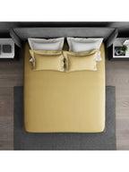 Spaces Hygro Cotton King Size Bedsheet Gold with 4PCs Pillow Cover - grahsajja