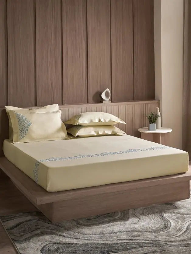 D'decor Bedsheet Super King Size EB244 | EMBROIDED BEDSHEET - grahsajja